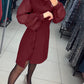 💥Schlichtes, elegantes, sexy, seidiges Langarmkleid