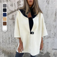 Lässige Jacke mit Stehkragen und halbem Reißverschluss für Damen