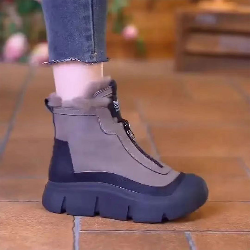 Wasserdichte warme Damen-Schneestiefel mit Reißverschluss