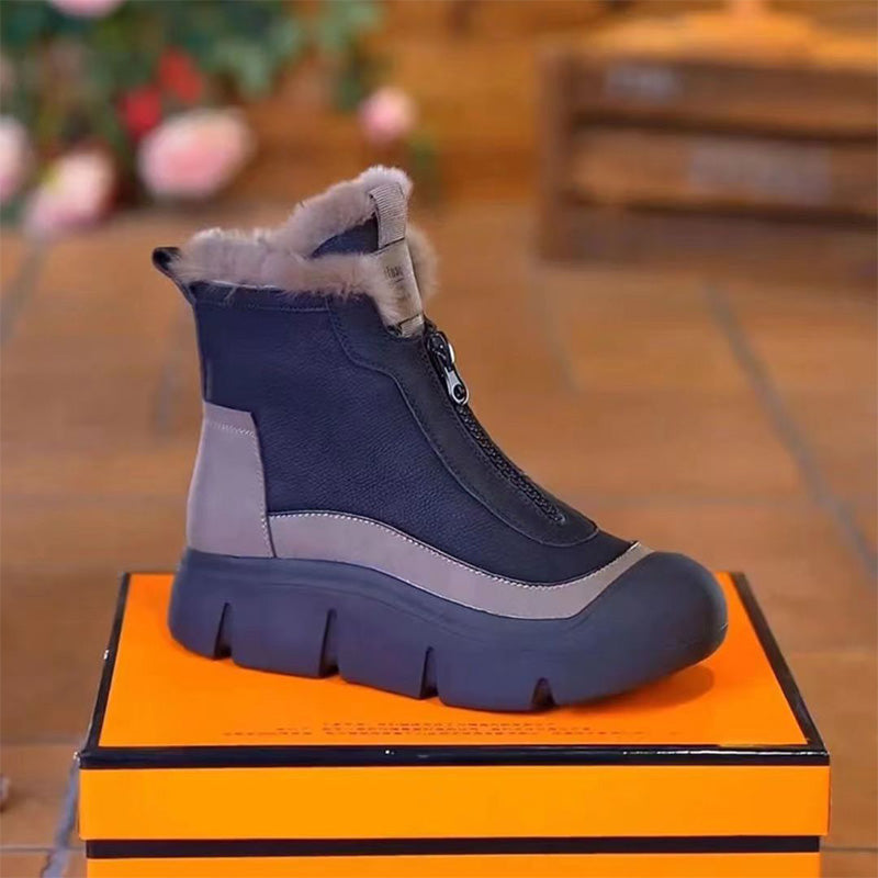 Wasserdichte warme Damen-Schneestiefel mit Reißverschluss