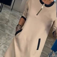 40%Rabatt🔥Trendy, lässiges Kleid mit V-Ausschnitt und 3/4-Ärmeln für Damen