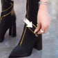 ✨40% Rabatt auf neue Produkte✨ Kniehohe Stiefel mit spitzer Zehenpartie und klobigem Absatz🌸