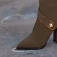 ✨40% Rabatt auf neue Produkte✨ Kniehohe Stiefel mit spitzer Zehenpartie und klobigem Absatz🌸