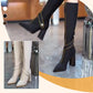 ✨40% Rabatt auf neue Produkte✨ Kniehohe Stiefel mit spitzer Zehenpartie und klobigem Absatz🌸