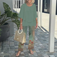 🔥HOT SALE - 50% RABATT💃Damen-Print-Hose mit Rundhals-Top-Set