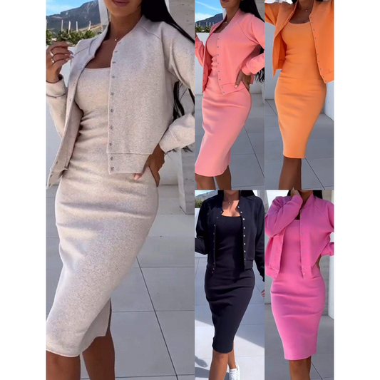 💖Limited Time 50% Off - Spaghetti Strap Jumpsuit and Jacket Set