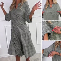 Women’s Polka Dot Button Loose Fit Dress