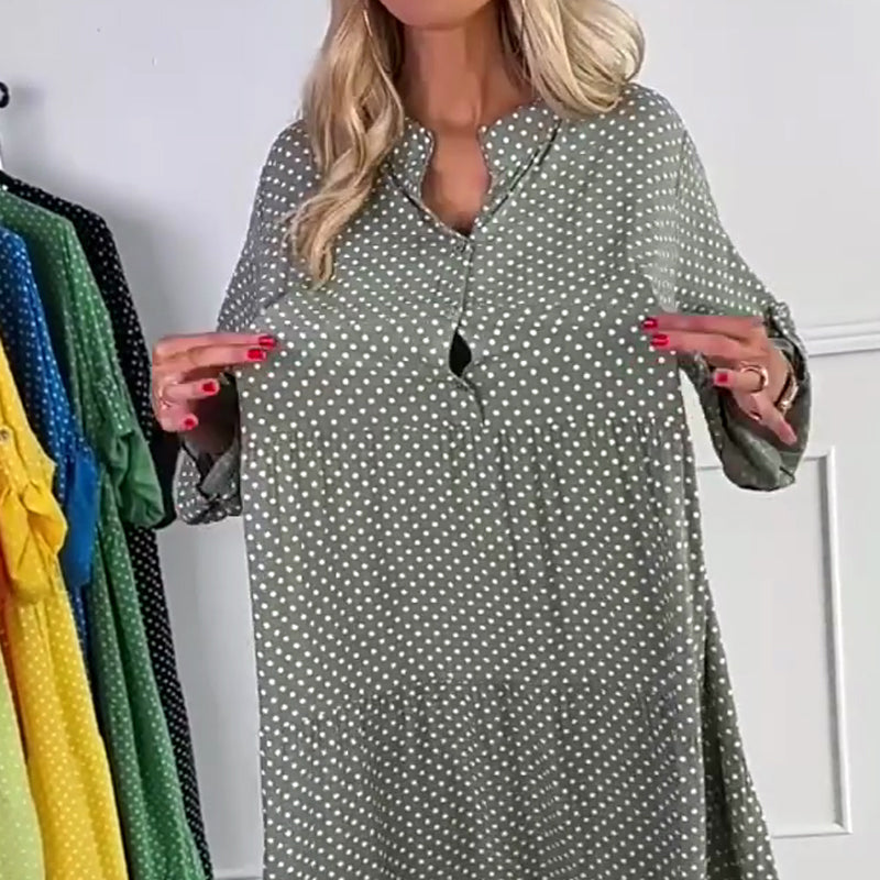Women’s Polka Dot Button Loose Fit Dress