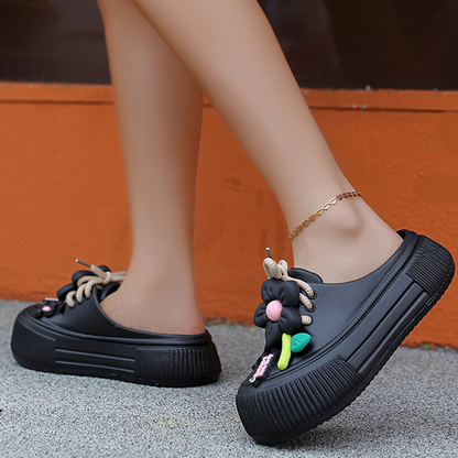 💖Limited Time Half Price-Flower Shoe Trim Breathable Women's Mule Shoes