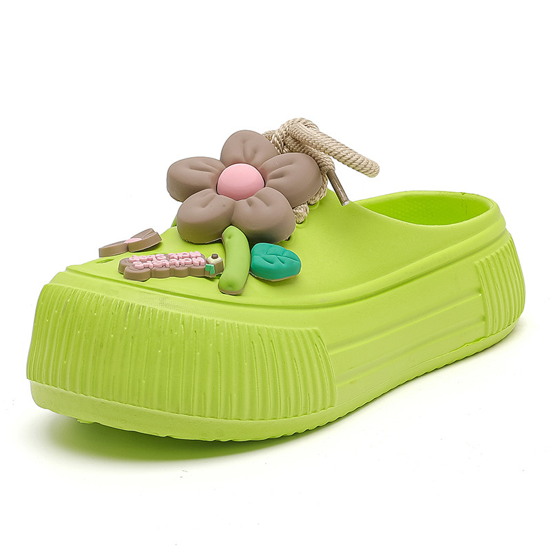 💖Limited Time Half Price-Flower Shoe Trim Breathable Women's Mule Shoes