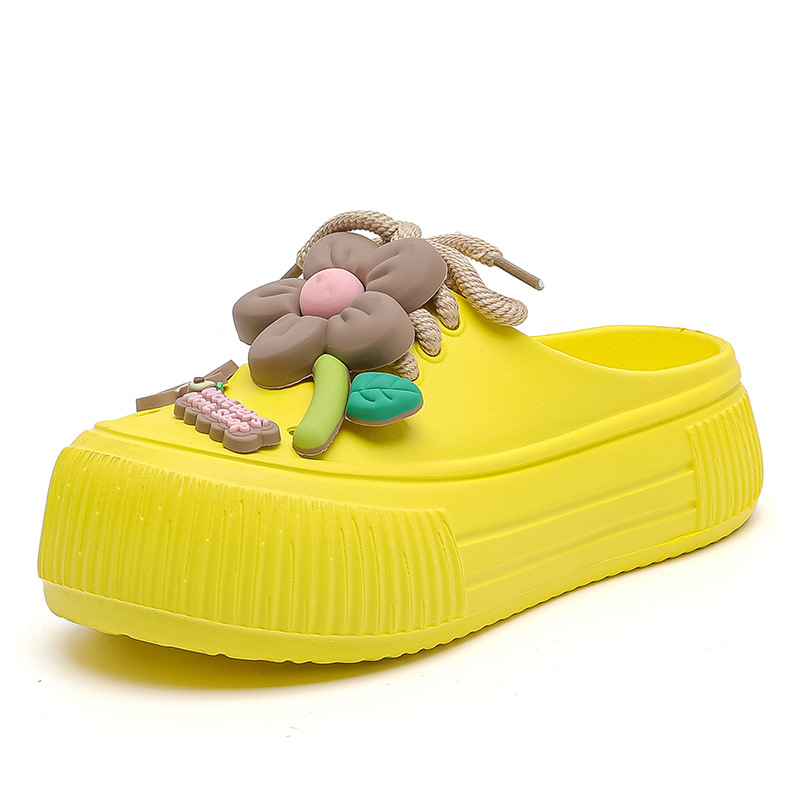 💖Limited Time Half Price-Flower Shoe Trim Breathable Women's Mule Shoes