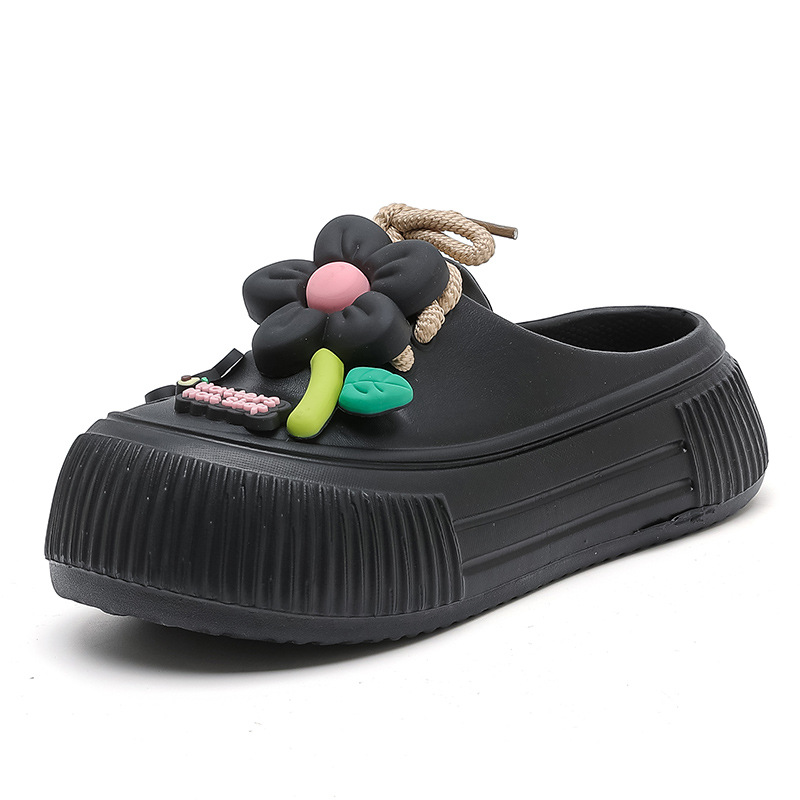 💖Limited Time Half Price-Flower Shoe Trim Breathable Women's Mule Shoes