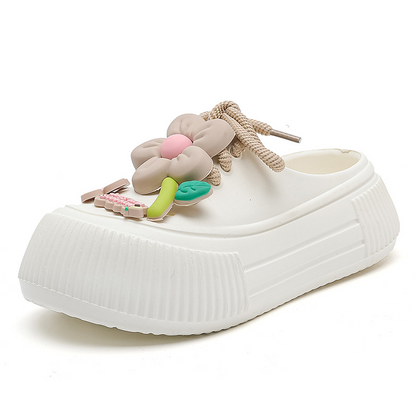 💖Limited Time Half Price-Flower Shoe Trim Breathable Women's Mule Shoes