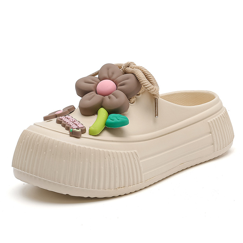 💖Limited Time Half Price-Flower Shoe Trim Breathable Women's Mule Shoes