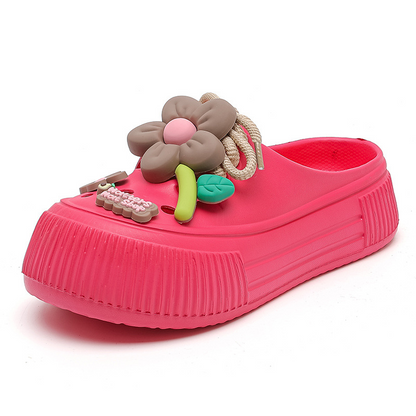 💖Limited Time Half Price-Flower Shoe Trim Breathable Women's Mule Shoes