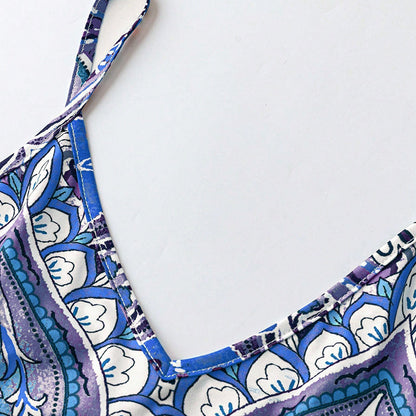 👗Ärmelloses Maxikleid mit V-Ausschnitt und Retro-Print für Damen