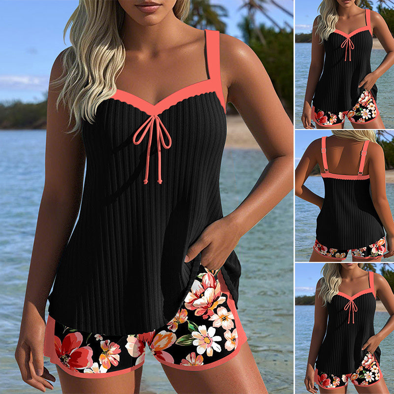 2025 Neues Design✨👙Gedrucktes Badeanzug Top & Shorts Set🌴
