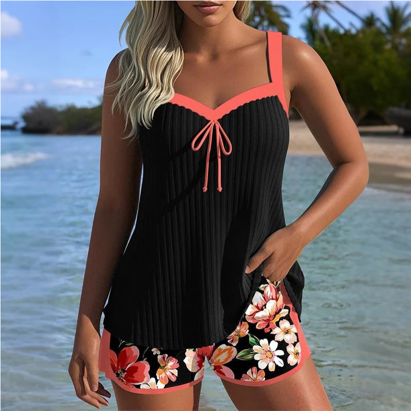 2025 Neues Design✨👙Gedrucktes Badeanzug Top & Shorts Set🌴