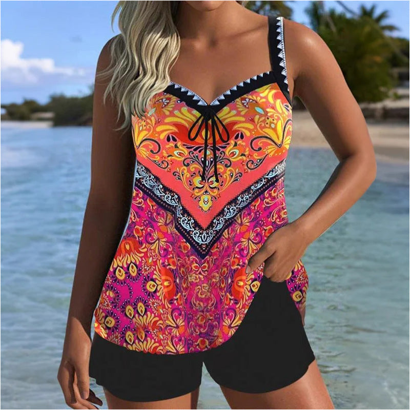 2025 Neues Design✨👙Gedrucktes Badeanzug Top & Shorts Set🌴