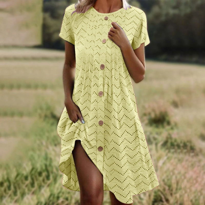 🌊Limited Time Half Price-Women's Button Placket Short Sleeve Dresses