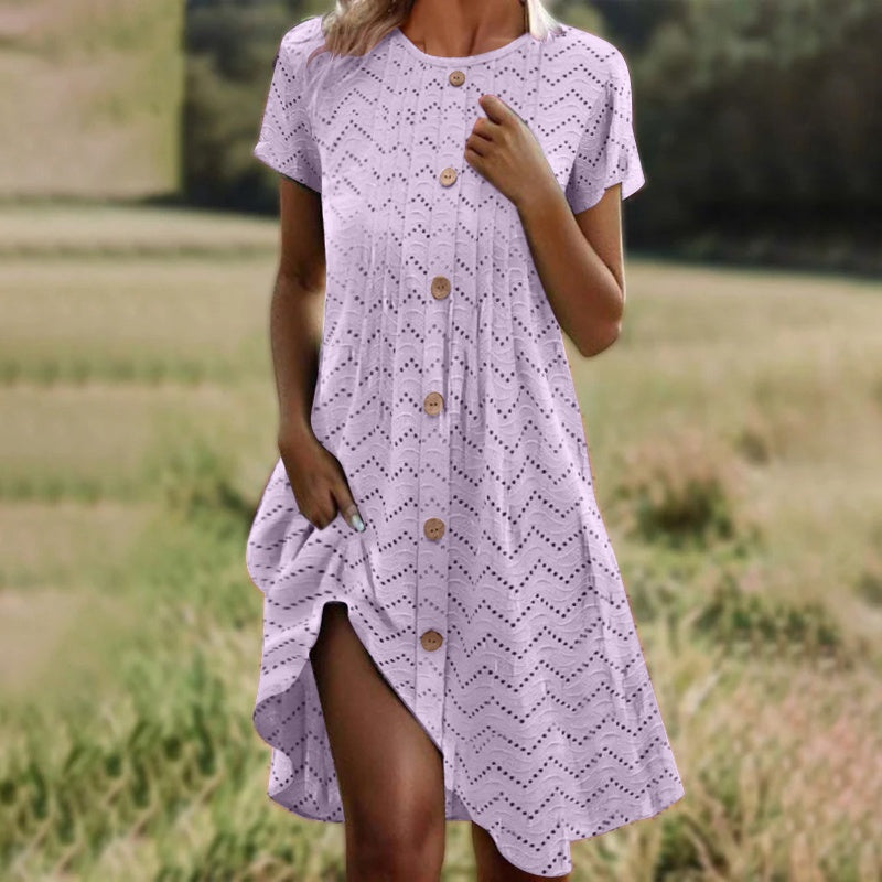 🌊Limited Time Half Price-Women's Button Placket Short Sleeve Dresses