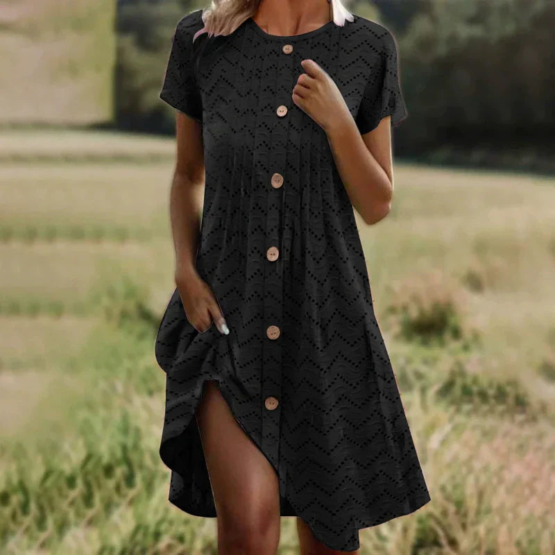🌊Limited Time Half Price-Women's Button Placket Short Sleeve Dresses
