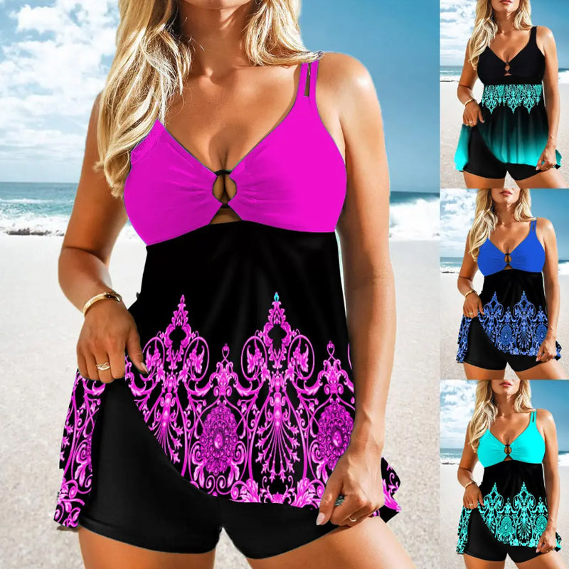 Women’s Double Straps One Piece Swimsuit