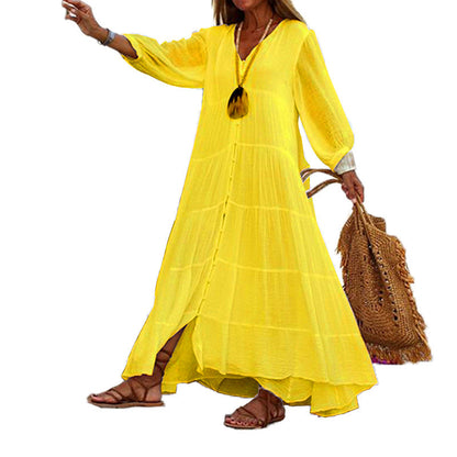 🥰Limited Time Half Price-V Halsausschnitt Lose Frauenkleider