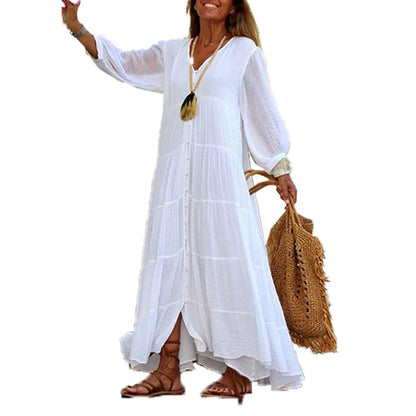 🥰Limited Time Half Price-V Halsausschnitt Lose Frauenkleider