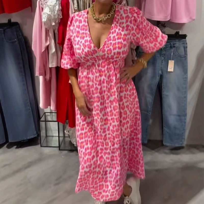 🔥👗Limited Time 50% Off-V Neck Printed Women's Dresses