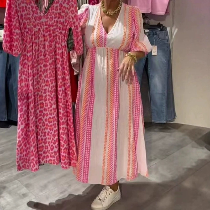 🔥👗Limited Time 50% Off-V Neck Printed Women's Dresses