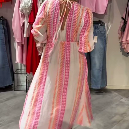 🔥👗Limited Time 50% Off-V Neck Printed Women's Dresses