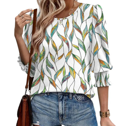 🌞Letzter Tag: 50% auf das 2. Kleidungsstück⏳ ✨ Damen-Bluse mit 3/4-Ärmeln – Elegant, bequem & vielseitig für jeden Anlass! 🌸👚