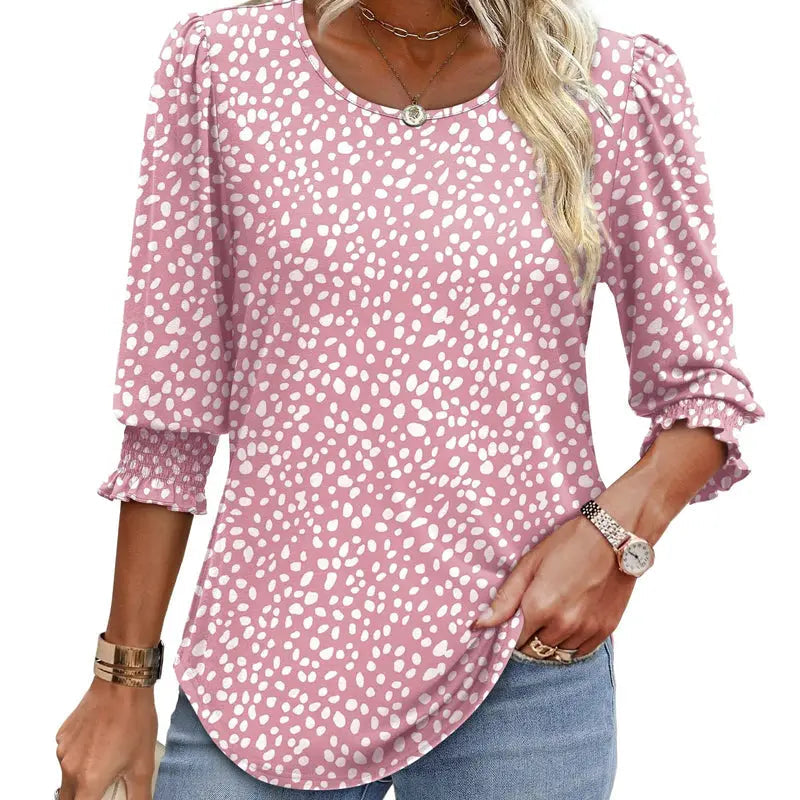 🌞Letzter Tag: 50% auf das 2. Kleidungsstück⏳ ✨ Damen-Bluse mit 3/4-Ärmeln – Elegant, bequem & vielseitig für jeden Anlass! 🌸👚