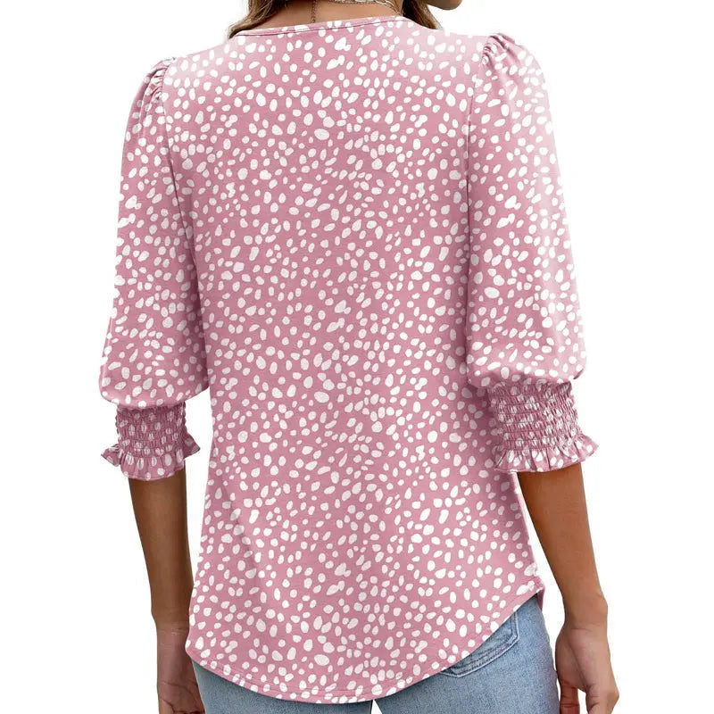 🌞Letzter Tag: 50% auf das 2. Kleidungsstück⏳ ✨ Damen-Bluse mit 3/4-Ärmeln – Elegant, bequem & vielseitig für jeden Anlass! 🌸👚