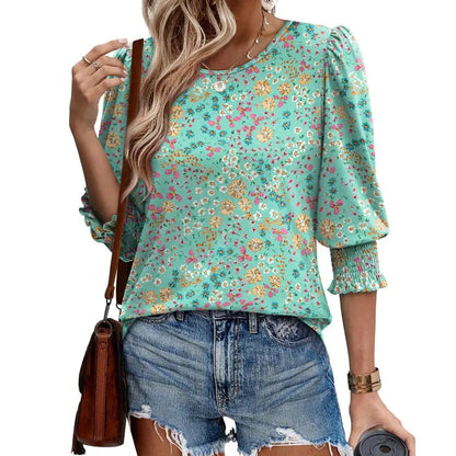 🌞Letzter Tag: 50% auf das 2. Kleidungsstück⏳ ✨ Damen-Bluse mit 3/4-Ärmeln – Elegant, bequem & vielseitig für jeden Anlass! 🌸👚