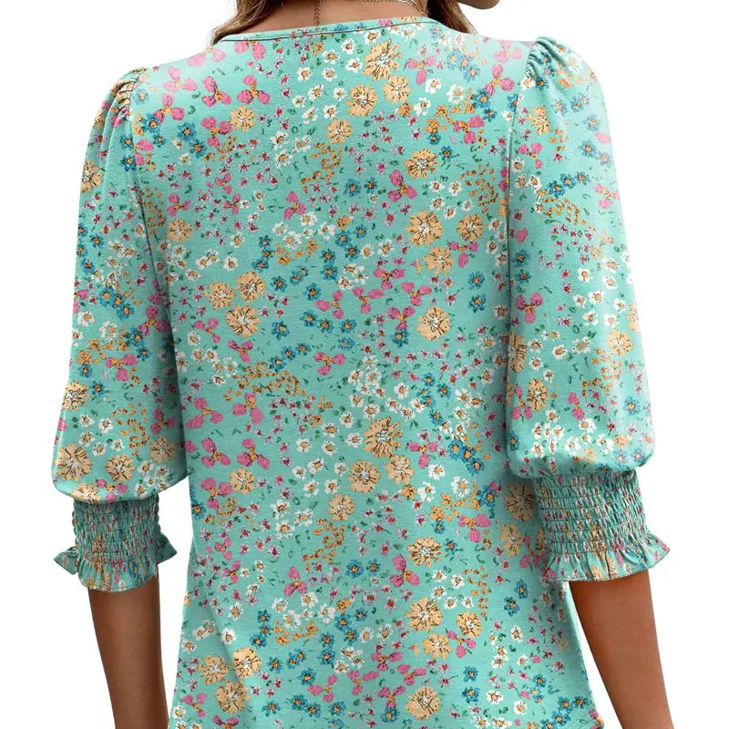 🌞Letzter Tag: 50% auf das 2. Kleidungsstück⏳ ✨ Damen-Bluse mit 3/4-Ärmeln – Elegant, bequem & vielseitig für jeden Anlass! 🌸👚