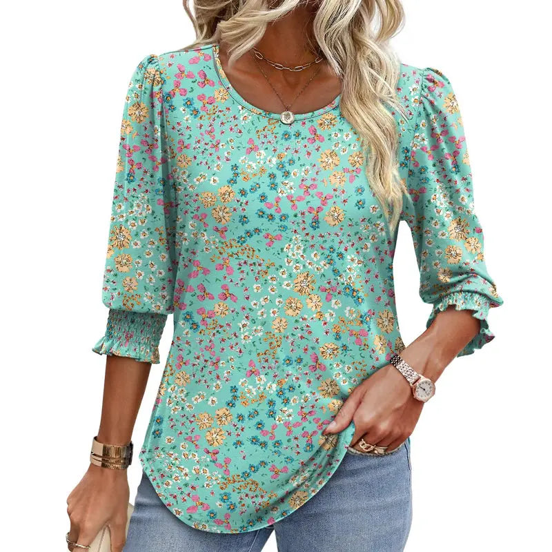 🌞Letzter Tag: 50% auf das 2. Kleidungsstück⏳ ✨ Damen-Bluse mit 3/4-Ärmeln – Elegant, bequem & vielseitig für jeden Anlass! 🌸👚