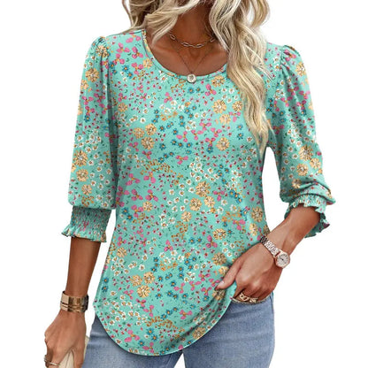 🌞Letzter Tag: 50% auf das 2. Kleidungsstück⏳ ✨ Damen-Bluse mit 3/4-Ärmeln – Elegant, bequem & vielseitig für jeden Anlass! 🌸👚
