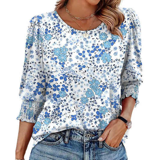 🌞Letzter Tag: 50% auf das 2. Kleidungsstück⏳ ✨ Damen-Bluse mit 3/4-Ärmeln – Elegant, bequem & vielseitig für jeden Anlass! 🌸👚