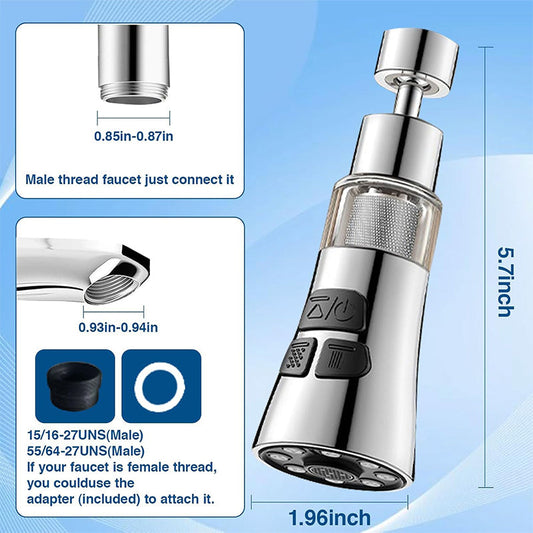 🚿 360° Schwenkbarer Wasserhahn-Aufsatz für die Küche -50 % Rabatt – Flexibles Design für müheloses Spülen 💧✨