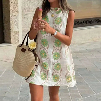 Women's Casual Sleeveless Floral Print Dress