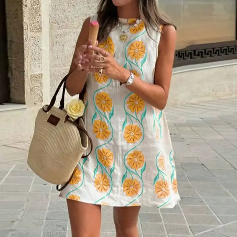 Women's Casual Sleeveless Floral Print Dress