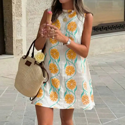Women's Casual Sleeveless Floral Print Dress