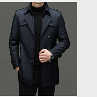 ✨Nur für kurze Zeit 50 % Rabatt – Herren-Trenchcoat in mittlerer Länge mit herausnehmbarem Futter