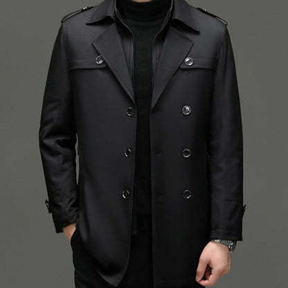 ✨Nur für kurze Zeit 50 % Rabatt – Herren-Trenchcoat in mittlerer Länge mit herausnehmbarem Futter