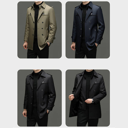 ✨Nur für kurze Zeit 50 % Rabatt – Herren-Trenchcoat in mittlerer Länge mit herausnehmbarem Futter