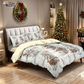🎄 NU 49% KORTING! ✨ Feestelijke kerstset van 3-delige dekbedovertrekken - zacht geborsteld polyester met kerstmotieven voor een gezellige seizoensdecoratie 🛏️❤️