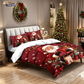 🎄 NU 49% KORTING! ✨ Feestelijke kerstset van 3-delige dekbedovertrekken - zacht geborsteld polyester met kerstmotieven voor een gezellige seizoensdecoratie 🛏️❤️