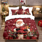 🎄 NU 49% KORTING! ✨ Feestelijke kerstset van 3-delige dekbedovertrekken - zacht geborsteld polyester met kerstmotieven voor een gezellige seizoensdecoratie 🛏️❤️